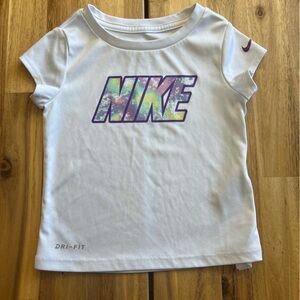 Nike Dri-FIT Toddler Girls T-Shirt 3T White Tie-Dye Logo